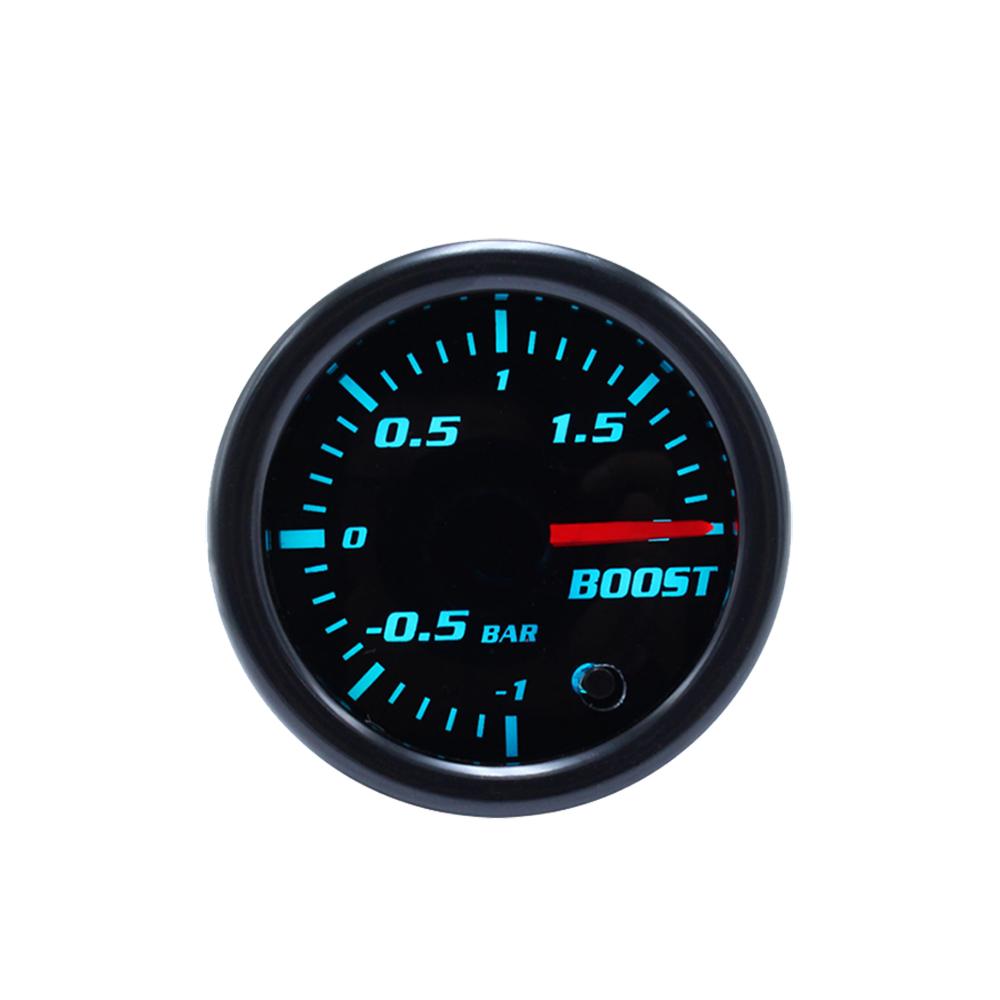 Car Turbo Boost Gauge Pointer LED BAR Pressure Meter 7 Color Black Face 2  52mm  with cup & without cup without cup