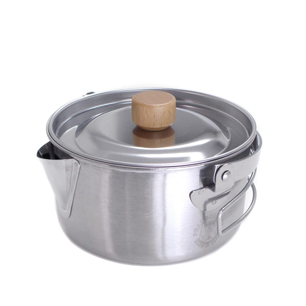 1l Multi kempingová konvice Nerezová konvice Open Fire Outdoor Camping Vyrobeno v Japonsku Nádobí Tsubame Sanjo Solo Horolezecký vařič voda