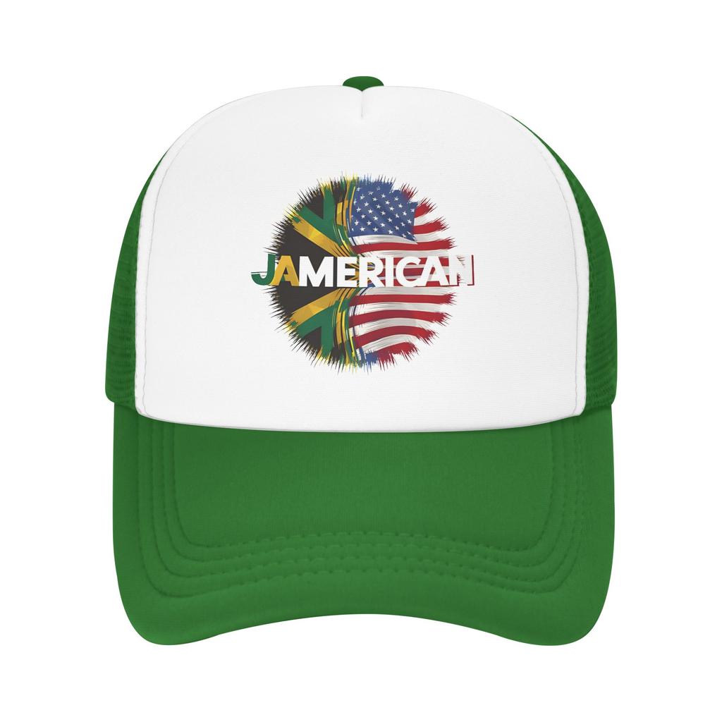 Jamaica Jamaican  Merch Mesh Foam Trucker Hat Summer Cooling  Meshback Sun Caps Casual Adjustbale