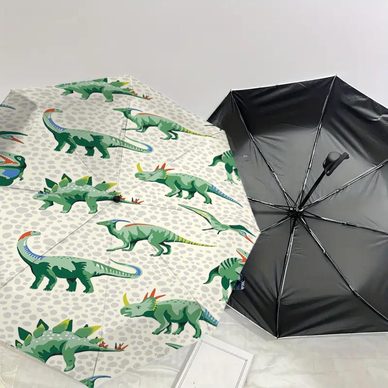 1PC Dinosaur Pattern Umbrella-8-Rib Reinforced, Automatic Open, Lightweight & Durable, Fashion Accessory for Outdoor-D327