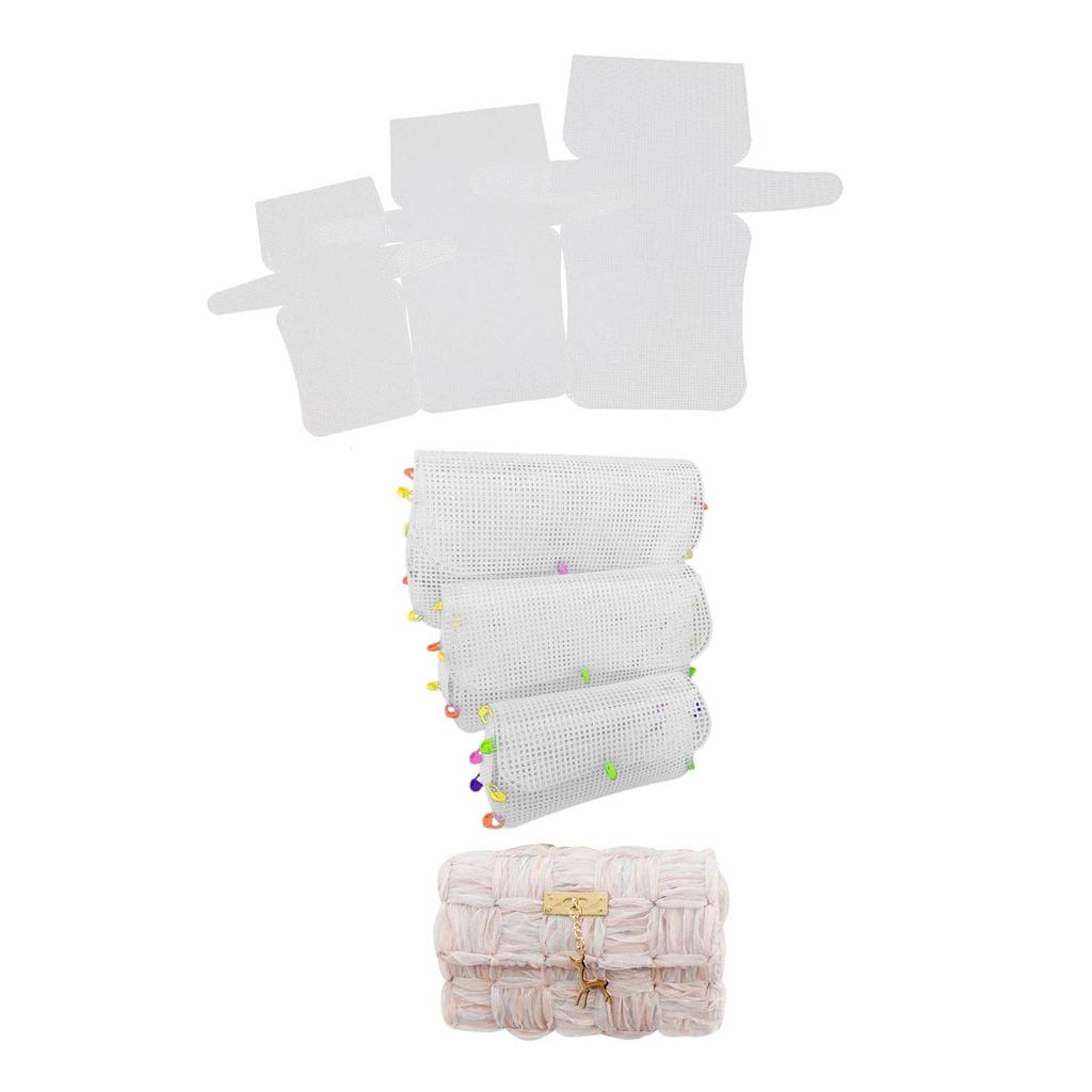 Multipurpose Acrylic Mesh Canvas Sheets Set for Embroidery and Knitting Crossbody Bag Purse Making Craft Accessories