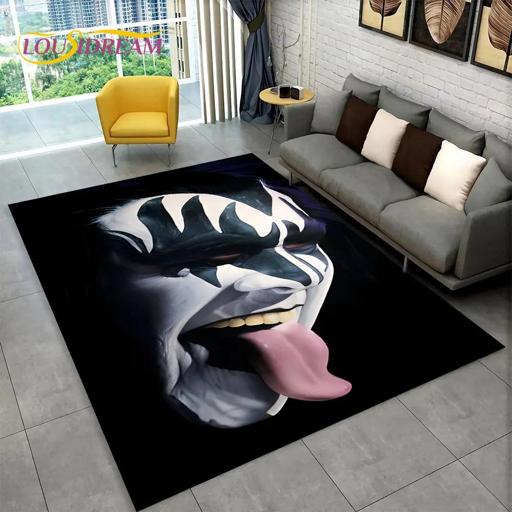 KISS Rock Band Retor Teppich, Teppich für Zuhause, Wohnzimmer, Schlafzimmer, Sofa, Fußmatte, Dekor, Küche, rutschfeste Bodenmatte Alfombra
