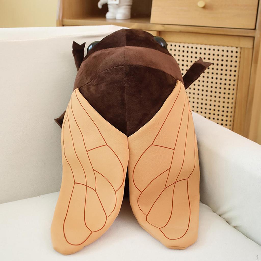 Décoration Cigale 48cm Coussin Animal en Peluche Poupée de Dessin Animé pour Enfants Garçons et Filles Adultes