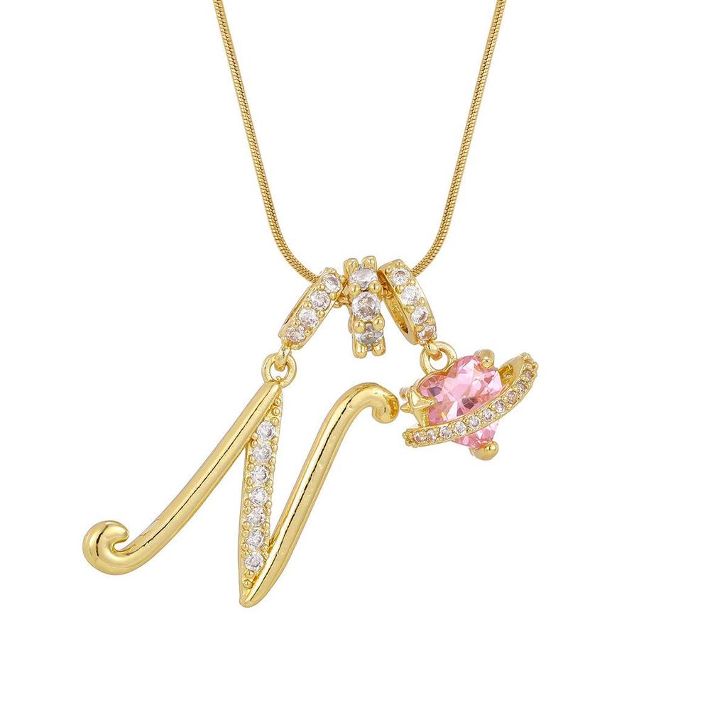 Dopamine 26-Letter Necklace: Light Luxury Collarbone Chain for Women