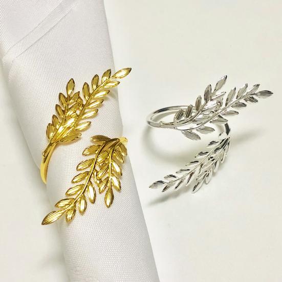 12 Pcs Wheat Head Napkin Rings Reusable Metal Napkin Holders Decorative Napkin Rings for Home Hotel Dining Table Parties Decor