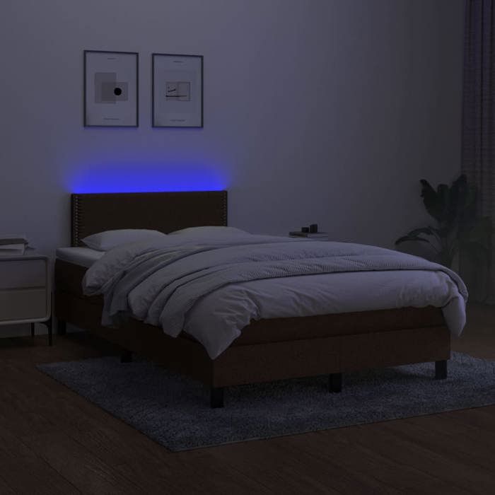 Maison Exclusive - Sommier à lattes de lit matelas et LED Marron foncé 120x200 cm