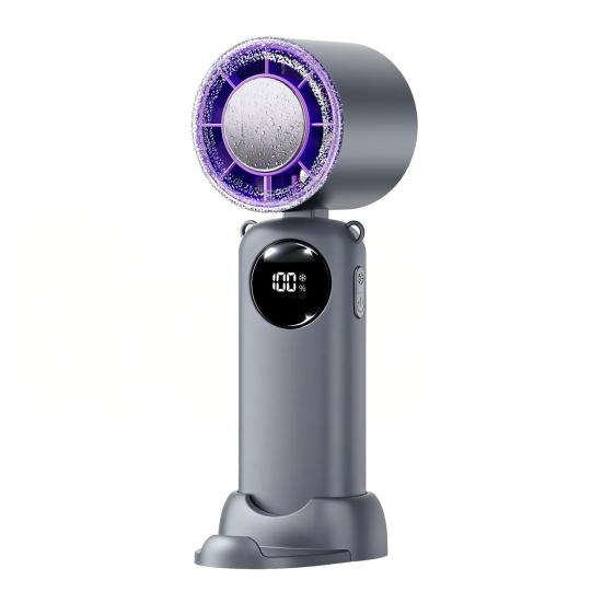 Yousheng Handheld Fan, with Intelligent Digital Power Display, Brushless Motor Quiet Strong Wind Foldable Fan, Ice Cooling Design Type-C Rechargeable