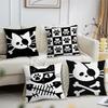 Cute Pirate Cat Skull Funny Cool Meme Cushion Cover For Pillow Printing Sofa Decoration Home Car Room Office Nordic Simplicity