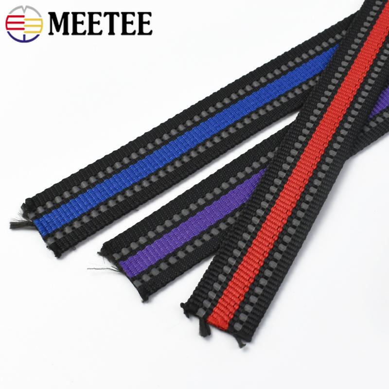 5/10M 15/20/25mm Reflective Webbing Tape Decorative Ribbon Band Bag Strap Clothing Dog Collar Binding Tapes DIY Sewing Accessory