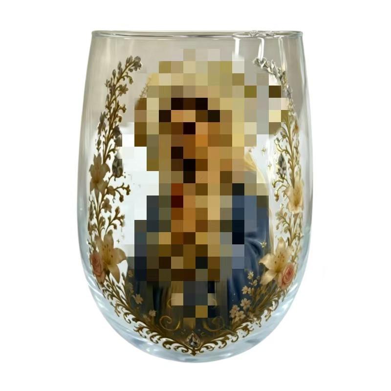 Bicchiere da Whisky Nuovo Vetro Stile Bouquet di Fiori Artigianato in Vetro Bicchiere da Whisky