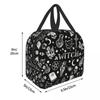 Lunchtasche für Arbeit Schule Halloween Katze Totenkopf Wasserdichte Kühltasche Thermische Lunchbox Frauen Kinder Picknicktaschen