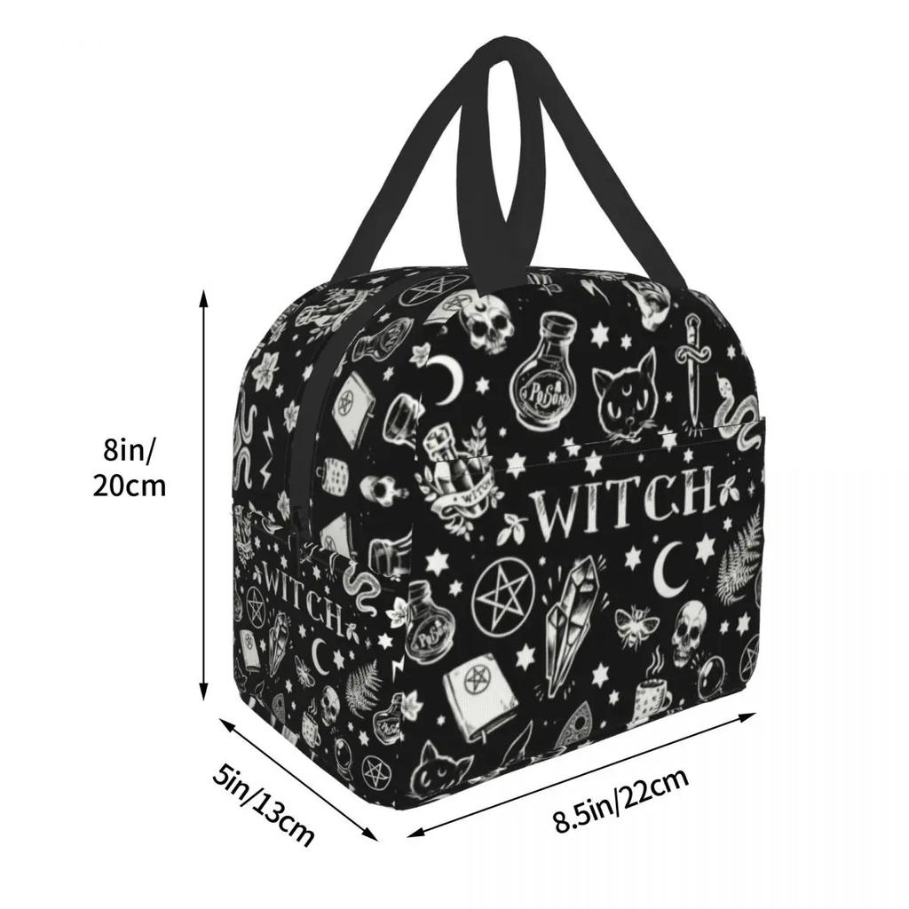 Lunchtasche für Arbeit Schule Halloween Katze Totenkopf Wasserdichte Kühltasche Thermische Lunchbox Frauen Kinder Picknicktaschen