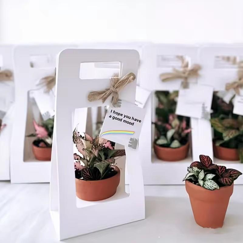 3/5Pcs Portable Flower Box Kraft Paper Rose Flower Bouquet Basket Home Decor Wedding Arrangement Birthday Party Gift Packaging