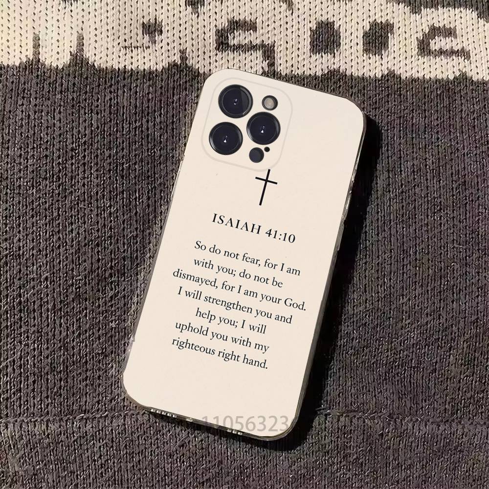 God Jesus Bible Verse Isaiah Phone Cases For iPhone 17 16 15 14 13 12 11 Pro Max Plus Luxury Camera Protection Plastic