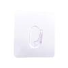 Adhesive Wall Hooks Clear Plastic Reusable Seamless Wall Mount Hanger Hooks For Kitchen Bathroom Door