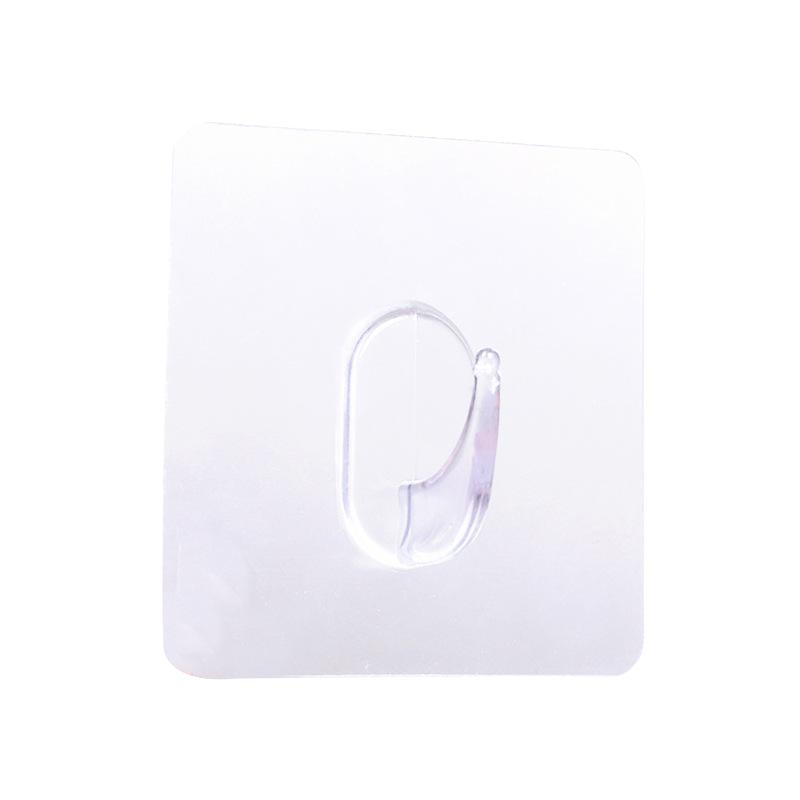 Adhesive Wall Hooks Clear Plastic Reusable Seamless Wall Mount Hanger Hooks For Kitchen Bathroom Door