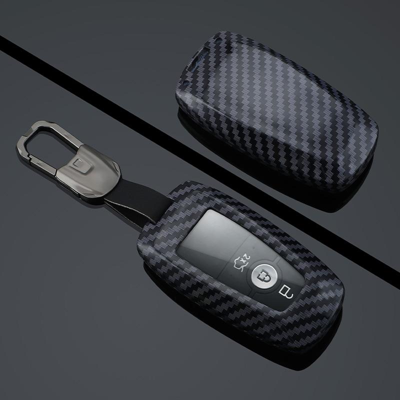 Abs Carbon Fiber Car Key Cover Case For Ford Mondeo Explorer Edge Expedition F250 F150 F-350 F-450 Fusion Mustang Lincoln Mkx M