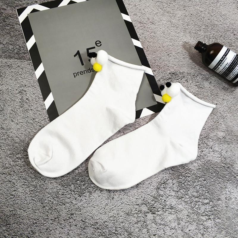 3d three-dimensional big eyes cute cartoon candy color women's cotton tube socks