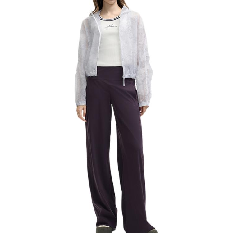 Fila Original Comfortable Straight Leg Wide Leg Casual Pants Women Bottoms Purple F51W529602F-DP