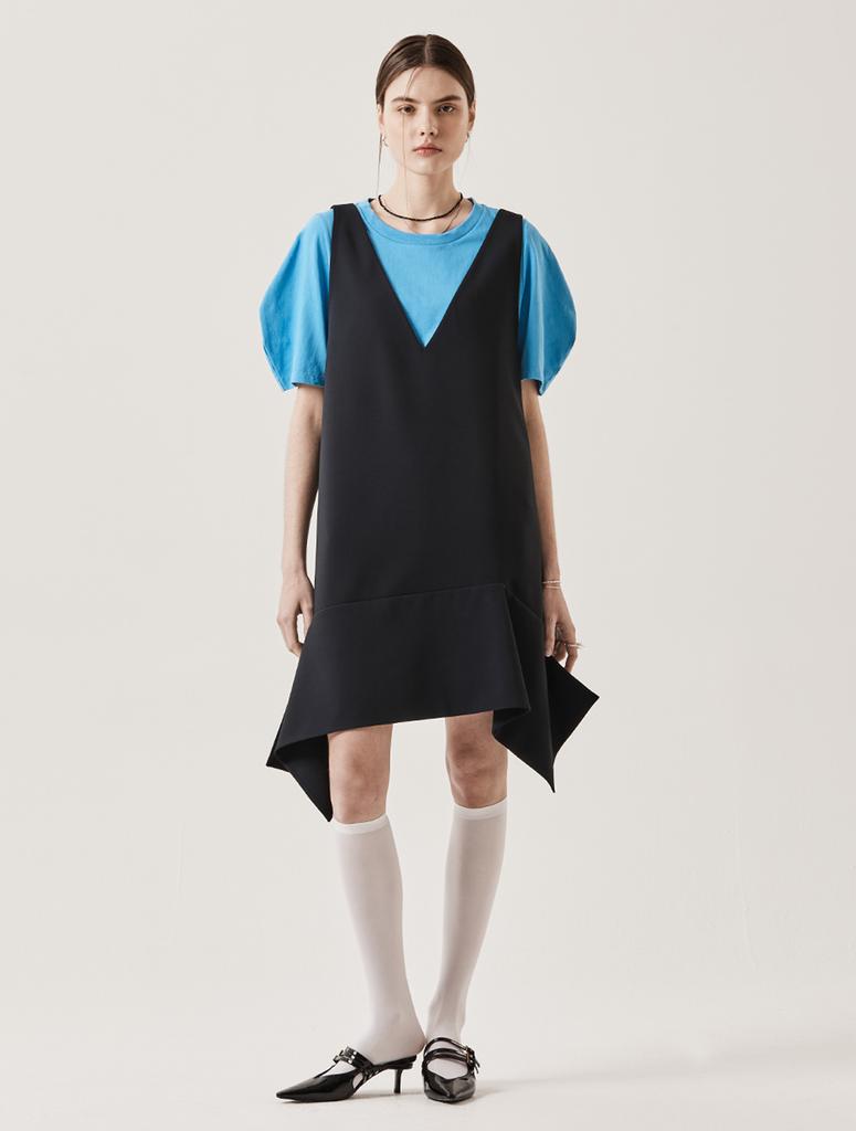 Leuiel V-Neck Vest Dress_Navy