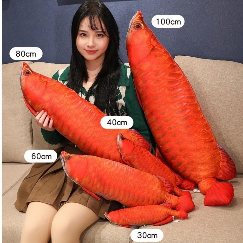 Cute Stuffed Fish Doll Lifelike Fish Plush Pillow Arowana Plush Toys Collectible