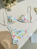 2024 European & American Floral Backless Sexy Two-Piece Bikini Swimsuit for Women