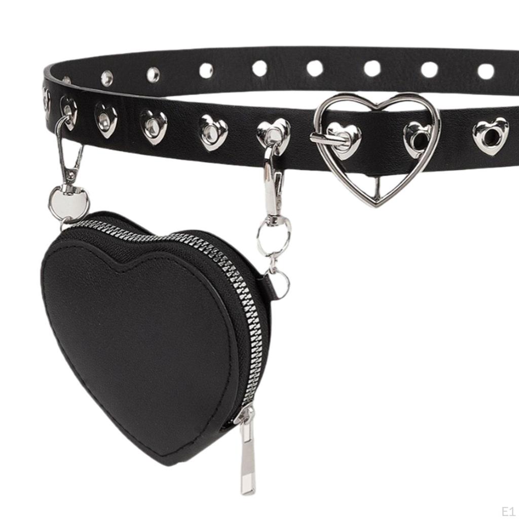 Love Heart Buckle Belt Women Waist Decorative Girl Personality Punk Waistband for Street