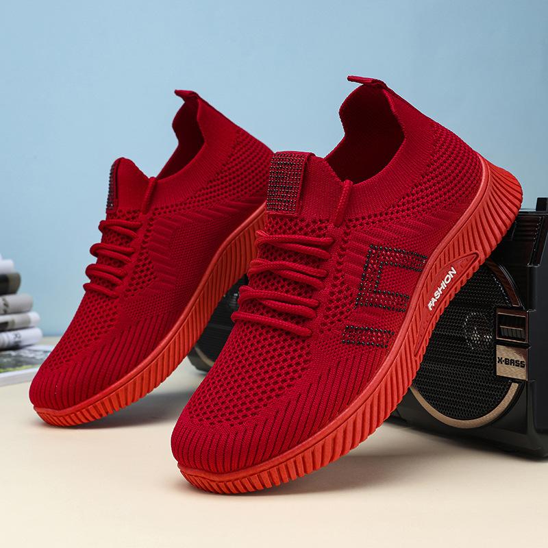 ins Flying Weaving 22 Autumn New Student Sneakers Breathable Fitness Running Casual 1 36