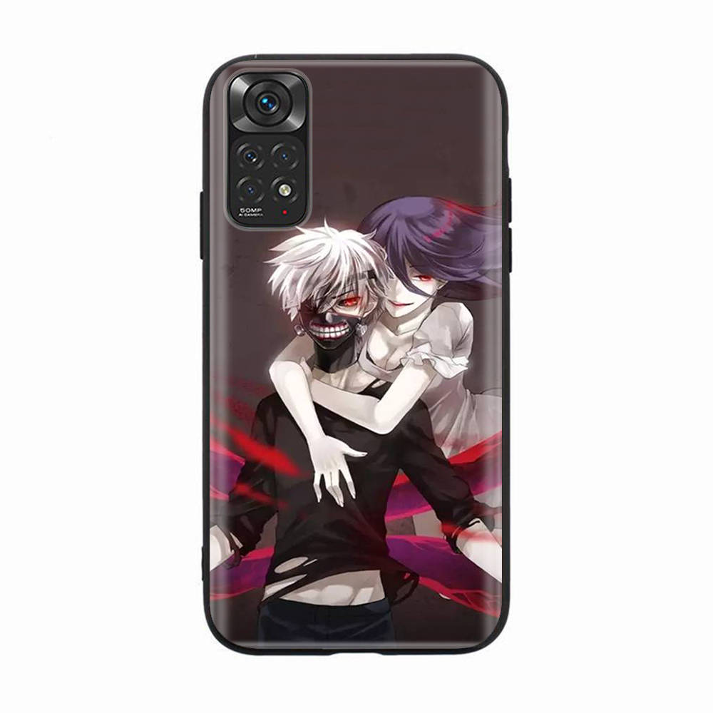 

Черный чехол для Xiaomi Poco X6 X4 M5 M6 F5 F6 C65 C55 C50 C51 C40 Pro Redmi 14C A3X 13C 12C 11T 10A 9C Note 7 6 8A Plus D-56 Tokyo Ghoul Anime Redmi 14C 4G