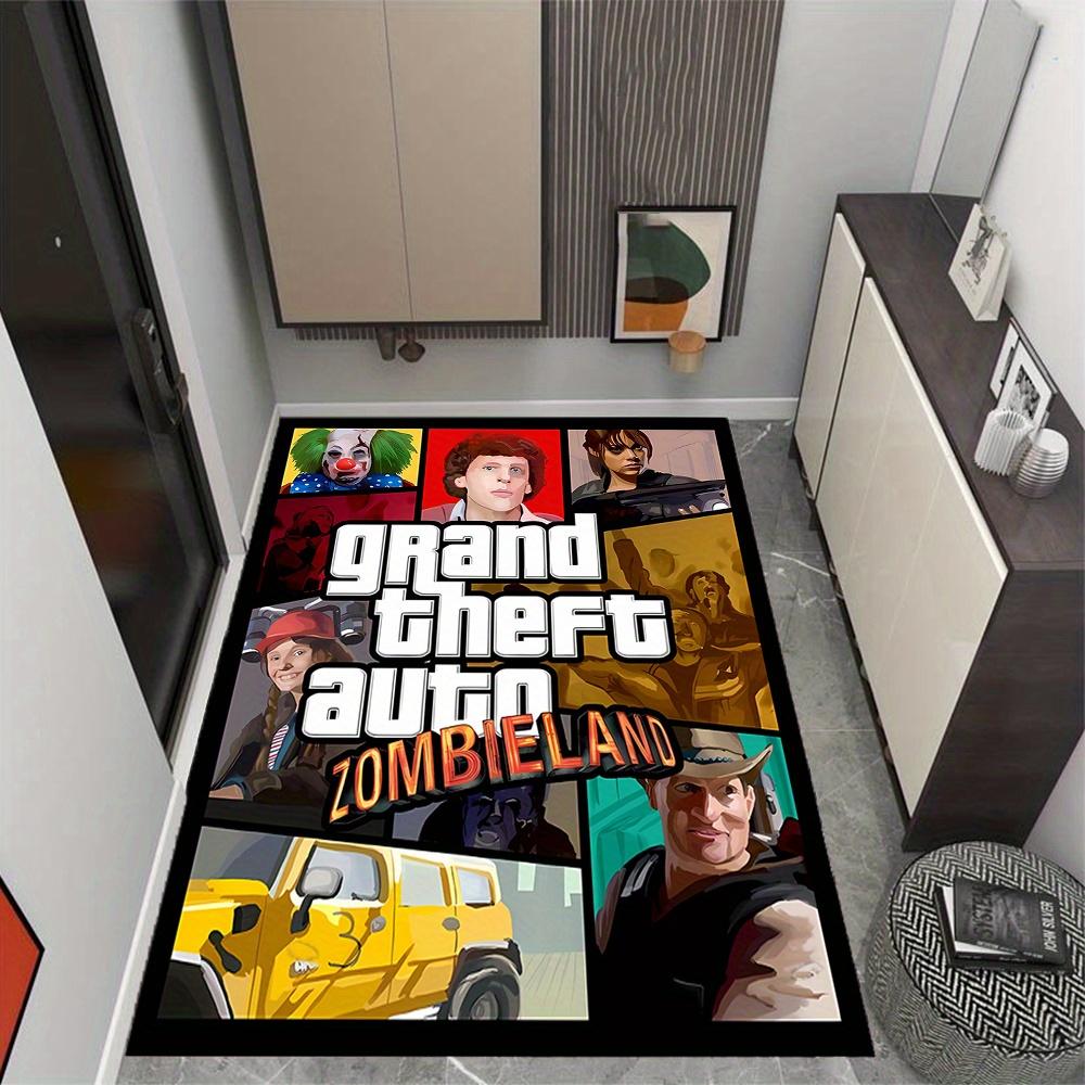 Grand Theft Auto Zombieland Premium Crystal Velvet Area Classic Design Nonslip Durable Polyester Area Rug For Bedroom Playroom Living Room Or Office