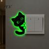 Self Adhesive Socket Decals Glow in The Dark Black Cat Wall Sticker, Luminous Self-Adhesive Light Cute Switch Decal, Decorative Room Decor for Bedroom