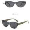 Cat Eye Shape Men's Sun Glasses Rimless Cut Edge UV Protection Sunglasses Men Outdoor Travelling Sun Glasses for Women Gafas