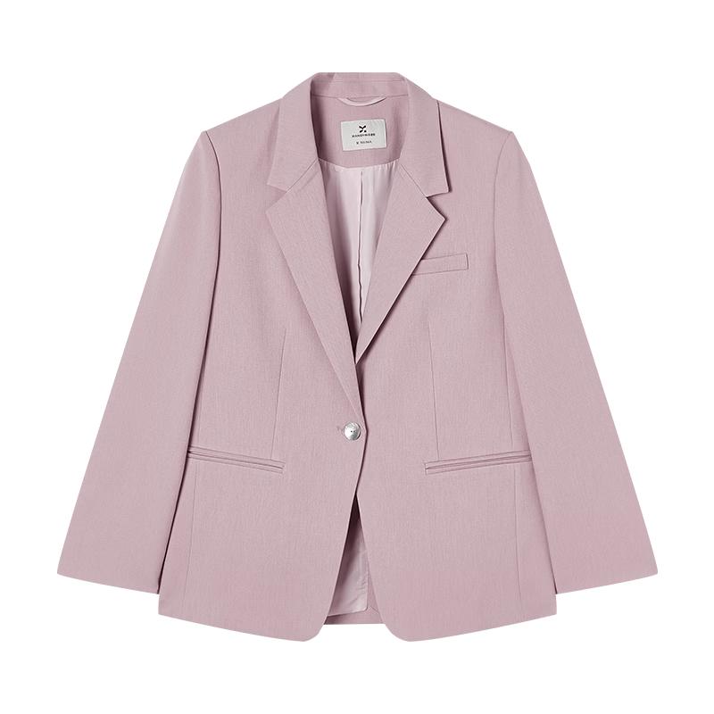 

Women s Single-Button Light Pink Blazer S