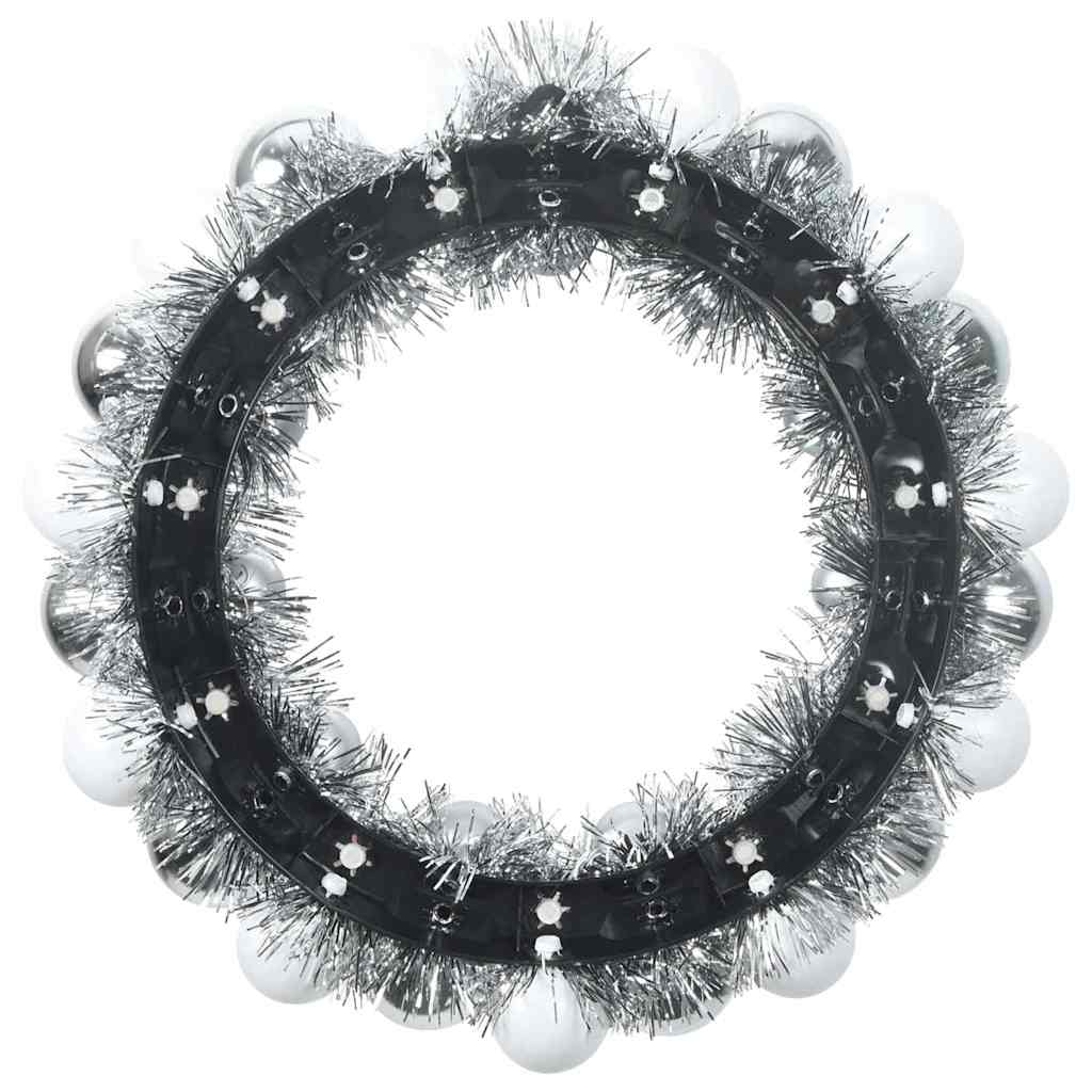 Weihnachts-Kugelkränze 2 Stück Weiß und Silber 33 x 33 x 7 cm
