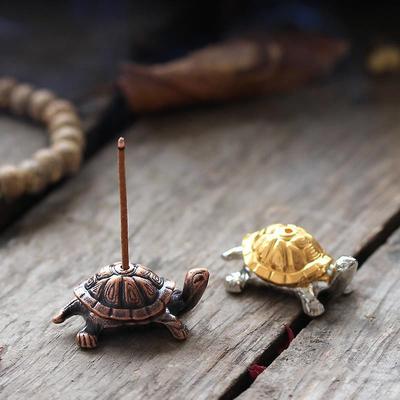 1Pcs Mini Turtle Shape Incense Censer Sandalwood Stick Holder Vintage Bronze Animal Incense Holder Burner Stand Gift Home Decor