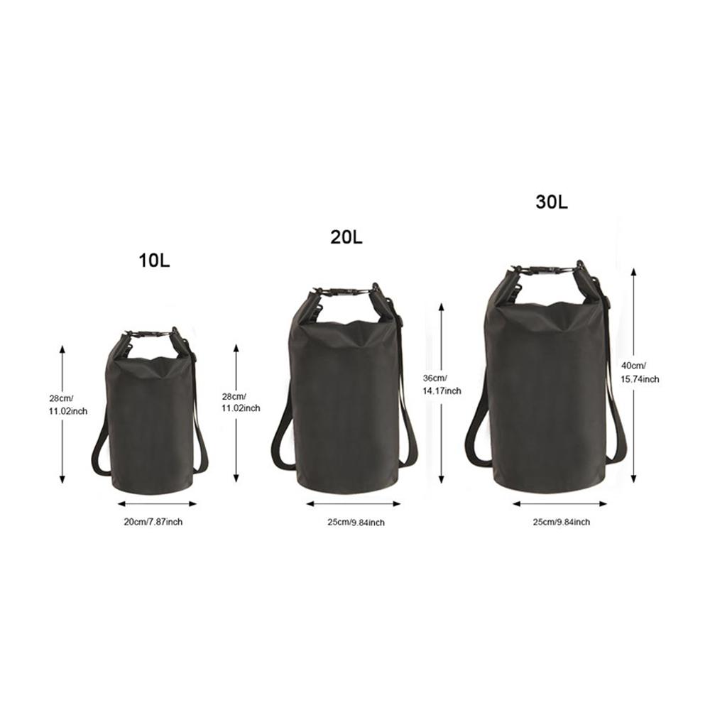 Outdoor PVC Dry Sack Bag Waterproof 10L 20L 30L Motorcycle Bag Shoulder Bag for Diving Swimming Hiking Driving Travel Kits