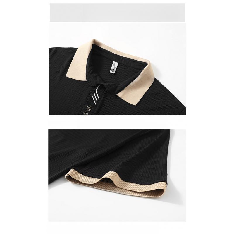 Abbigliamento da uomo taglie forti Extra Large Vestibilità ampia Versatile Manica corta Business Casual T-shirt Polo per uomini robusti e alti