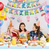 35Pcs Cartoon Party Decorations Set, Cartoon Birthday Party Supplies-Cartoon Birthday Decors Banners Tablecloth Spirals&Cartoon Balloons Cake Toppers