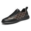 282 Men'S Shoes Fashion Leather Shoes Spring Low-Top Plaid Cowhide Surface Flat-Soled Casual Shoes Lace-Up Board Shoes Single Shoes