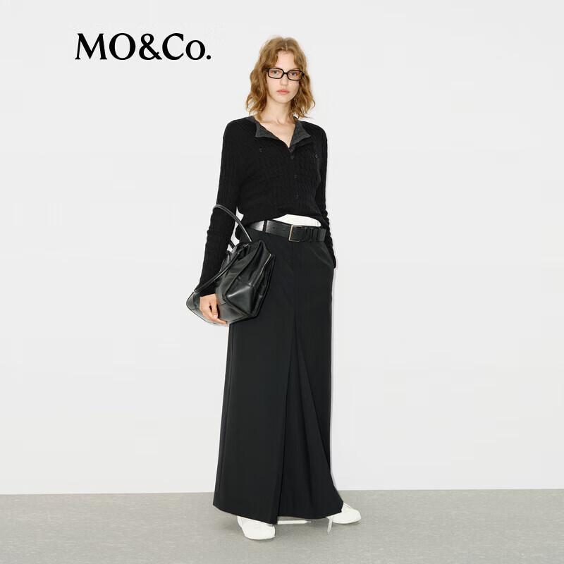 

MO&Co. Женский кардиган из 100% мериносовой шерсти, кабельной вязки S (160)