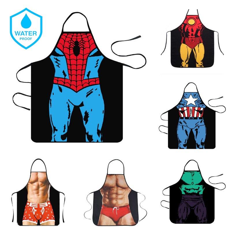 Marvel Cosplay Aprons Sexy Funny For Men Women Kitchen Cooking Baking Props