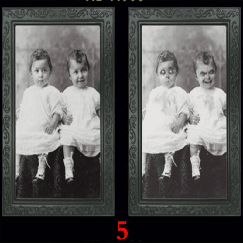 3D Changing Face Ghost Picture Frame Halloween Decoration Horror Craft Supplies Haunted House Party Decor Halloween Props