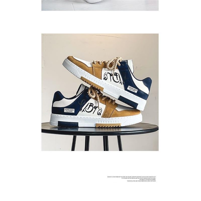 Men's Casual Platform Sneakers Lace Up Fashion Skateboard Shoes For Daily Wear