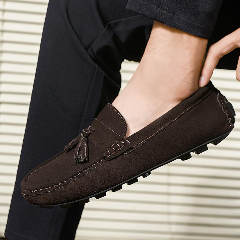 Fashion Leather Shoes for Men Slip on Driving Shoes Casual Penny Tassel Loafers Moccasins Shoes Luxury Leather Man Flats Mocassin Shoes