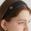 Halden Thin Satin Logo Pendant Hairband (H006_black)