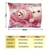 Contemporary Cute Pink Snowman Flannel Throw Blanket - Digital Print All Seasons Multipurpose Super Soft Cozy Blanket