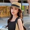 Hat Female Sunscreen Shade Ins Internet Celebrity Bow Braided Flat Top Top Hat Vacation Trip Beach Hat
