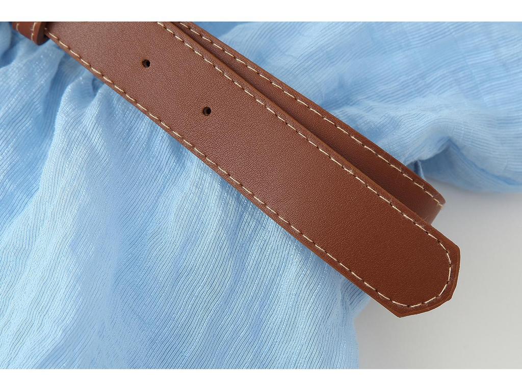 Spring 2025 Women's European & American Style Layered Belted Dress