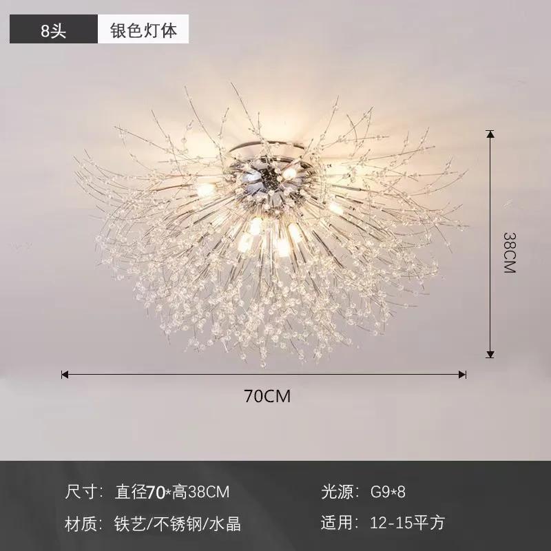 Modern Dandelion Crystal Beads Living RoomDining Room Bedroom, Ceiling Lighting Fixture Light Luxury Firefly G9LED Bulb