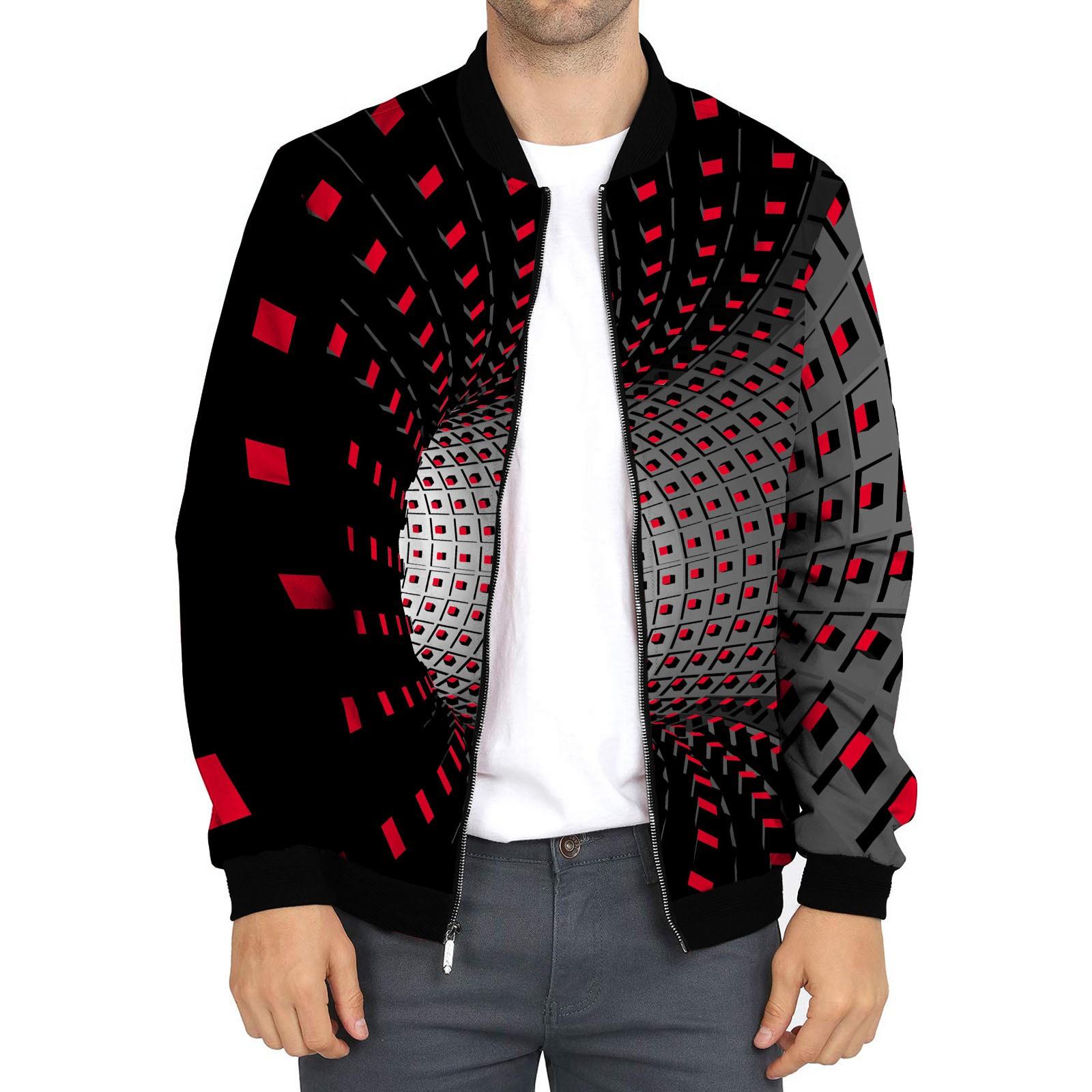 

И Зимние Мужские Тонкие Куртки с Принтом Мужские Повседневные Универсальные Куртки с Принтом XXXL красный